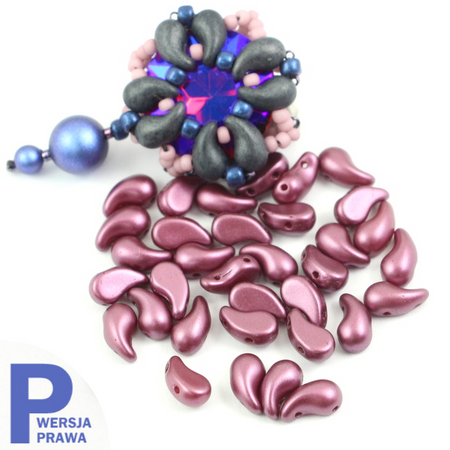 ZoliDuo (Right) 5x8mm Alabaster Pastel Burgundy [10szt]