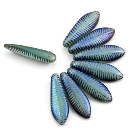 Dagger Turqouise Opal Laser Feather 5x16mm [6szt]