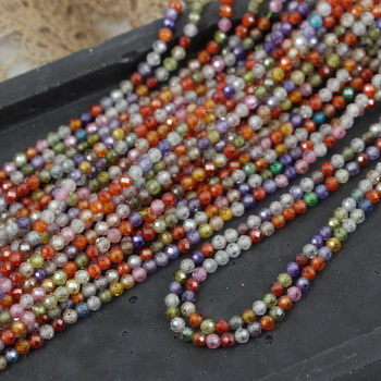 Cyrkonia kula fasetowana multikolor 3mm [sznur 38cm]