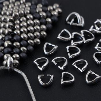 Krawatka metalowa srebrna gładka 5mm [5szt]
