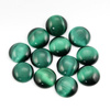 Kaboszon kocie oko okrągły szmaragdowy zielony 16mm