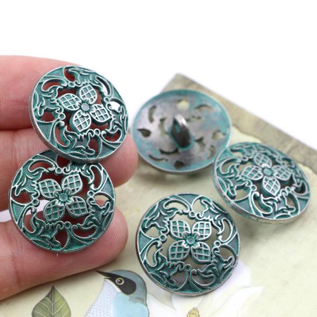 Metalowy guzik mosiądz patynowany 23mm