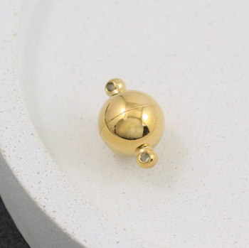 Zapięcie magnetyczne pozłacane kula stal szlachetna 10mm