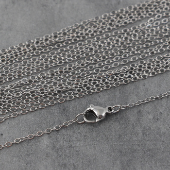 Łańcuszek gotowy z zapięciem srebrny stal szlachetna [50cm]