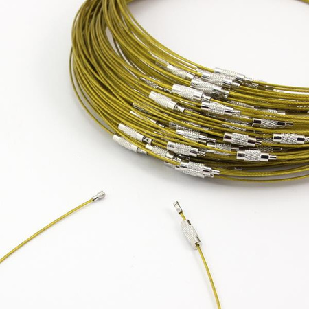 Baza naszyjnika linka z zapięciem skręcanym jasnozłota 45cm