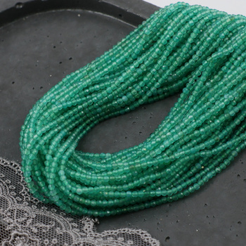 Agat zielony kula fasetowana 2mm [sznur 39cm]