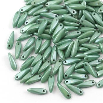 Dagger Chalk White Teal Luster 3x10mm [20szt]