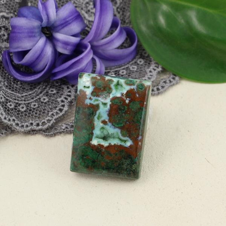 Kaboszon chryzokola 27x20x7mm