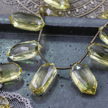 Kwarc lemon markiza fasetowana 20x9mm