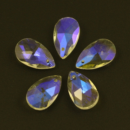 Kryształek szklany łezka fasetowana crystal AB 22x13mm