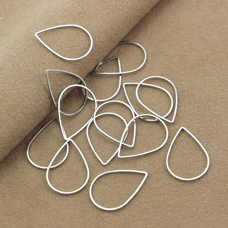 Geometrix metalowa baza łezka srebrna 25x18mm