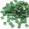 Miyuki Tila Beads 5x5x1,9mm Picasso Transp Green [30szt]