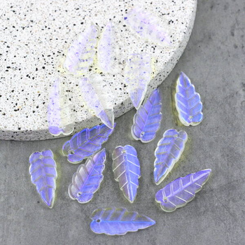 Liść szklany AB 23x10mm