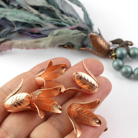 Czapeczka ozdobna tulipan różowe złoto 18mm