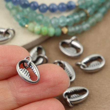 Zawieszka z ogniwem muszla stal szlachetna 12x8mm