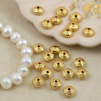 Przekładka metalowa dysk złoty 7x4mm