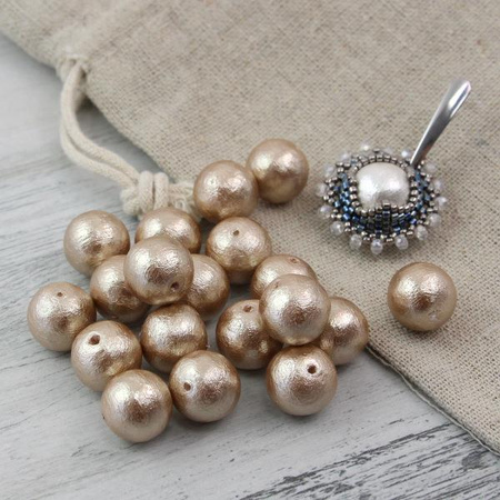 Miyuki Cotton Pearls Beige kula 12mm