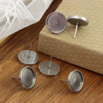 Bigle do kolczyków sztyfty do wklejania stal szlachetna 12mm [1para]