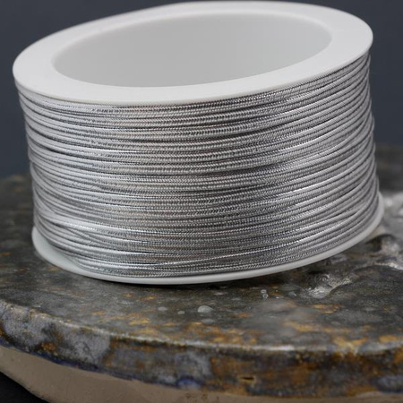 Sznurek sutasz metalizowany Pega 2,5mm srebrny [szpula 50m]