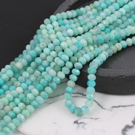 Amazonit rosyjski oponka fasetowana 6x4mm [sznur 39cm]