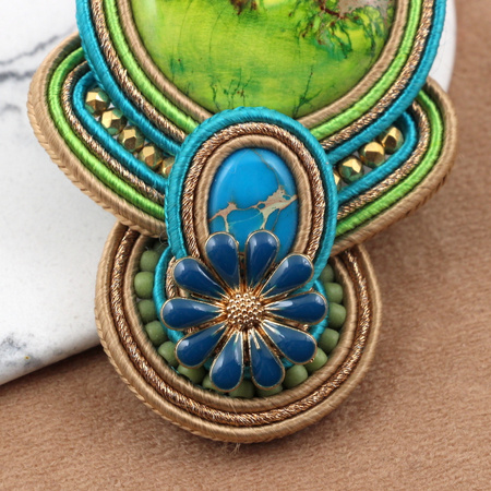 Element ozdobny kwiatek emaliowany morski 18mm