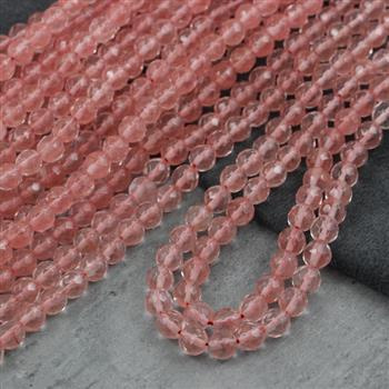 Kwarc malinowy kula fasetowana 6mm