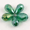 Kryształek szklany kropla fasetowana szmaragdowa luster AB 15x10mm