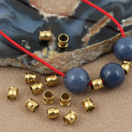Przekładka beczka stal szlachetna pozłacana 4x4mm