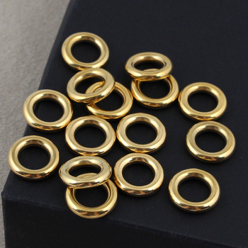 Kółko obręcz ogniwo zamknięte stal szlachetna pozłacana 14mm