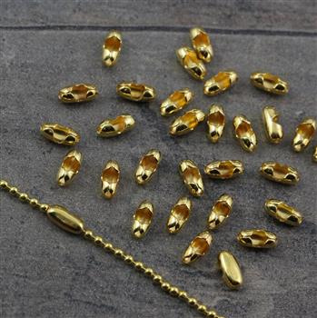 Zakończenie do łańcuszka kulkowego metalowe złote 1,5mm [50szt]