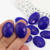 Kaboszon jadeit owal fasetowany kobaltowy 25x18mm