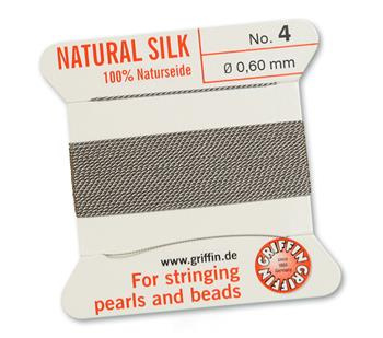 Griffin Nici jedwabne z igłą grey 0,60mm [2m]