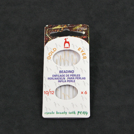 Igły do koralików Pony No10/12 złote uszko