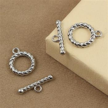 Zapięcie przekładane toggle srebrne 15mm