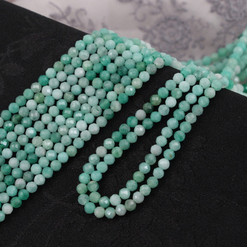 Szmaragd kula fasetowana 3,5mm [sznur 39cm]