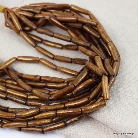 Koral złoty patyczek wałek 15x5mm