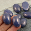 Kaboszon szklany Milky Blue Coral - Luster Chocolate Bronze owal 25x18mm