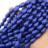 Drop Beads Velvet Suede Blue 18x11mm [4szt]