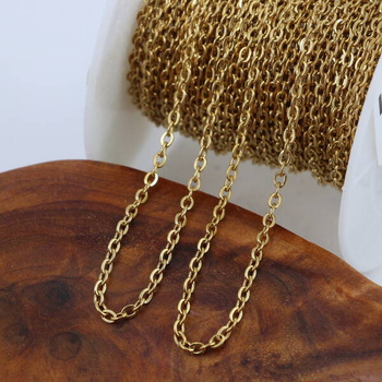 Łańcuszek stal szlachetna pozłacana 2,5x2mm [1 metr]