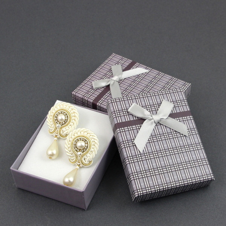 Pudełko ozdobne KRATKA lila 9x7x3cm