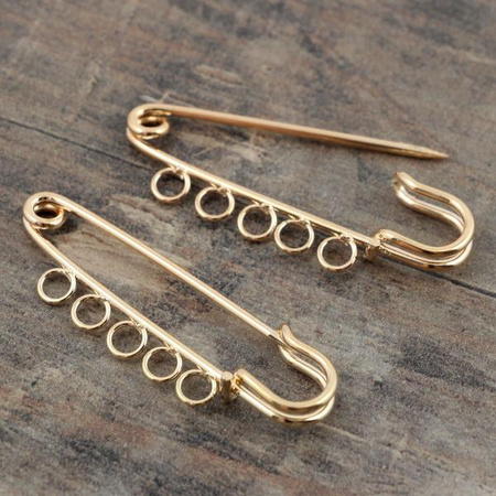 Baza broszki agrafka z ogniwami złota 50mm/5