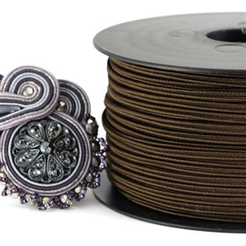 Sznurek sutasz acetat ITALY 2,5mm chocolate [1metr]