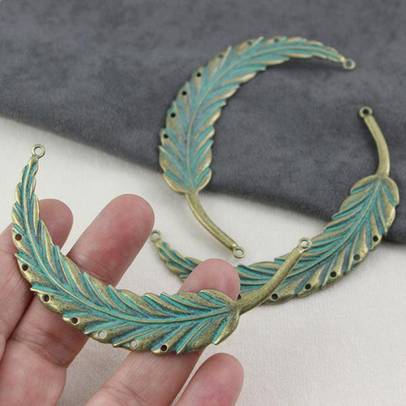 Metalowa baza łącznik pióro mosiądz patynowany 90x20mm