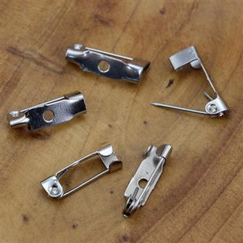 Baza broszki z haczykiem srebrna 15mm [4szt]