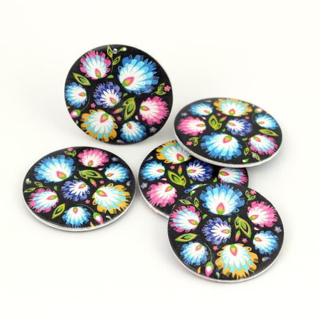 Drewniany krążek baza kolczyka polski folk 40mm