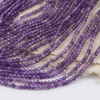 Ametyst kula fasetowana 3mm [sznur 39cm]