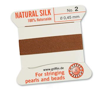 Griffin Nici jedwabne z igłą cornelian 0,45mm [2m]