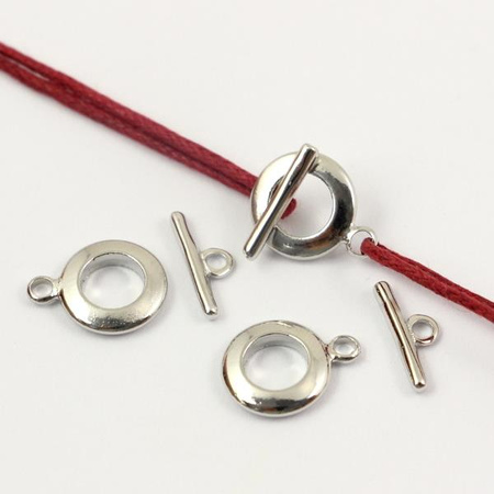 Zapięcie przekładane mini toggle srebrne 10mm