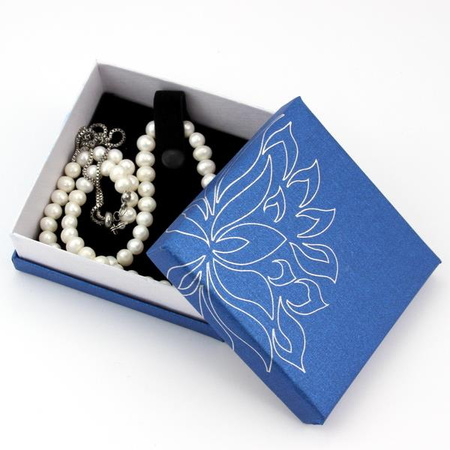 Pudełko ozdobne granatowe "LOTOS" 9x9x3,5cm