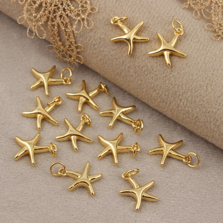 Zawieszka rozgwiazda mosiądz złocony 12mm